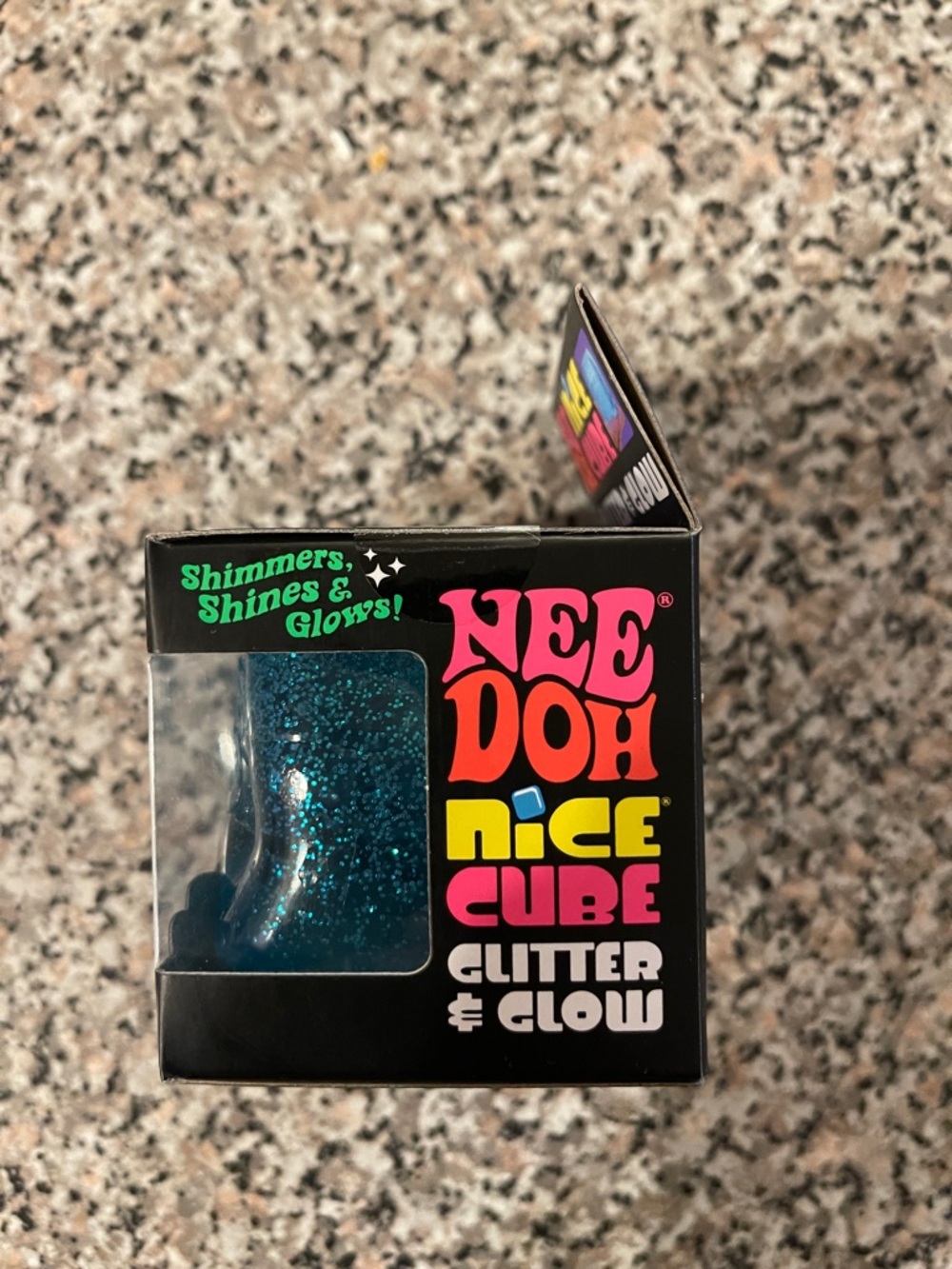 NeeDoh Nice Cube Glitter & Glow - Blue - Picture 2 of 4